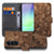 Samsung Galaxy A37 Bookcase Hoesje Bruin Houtprint met Pasjeshouder Vooraanzicht.