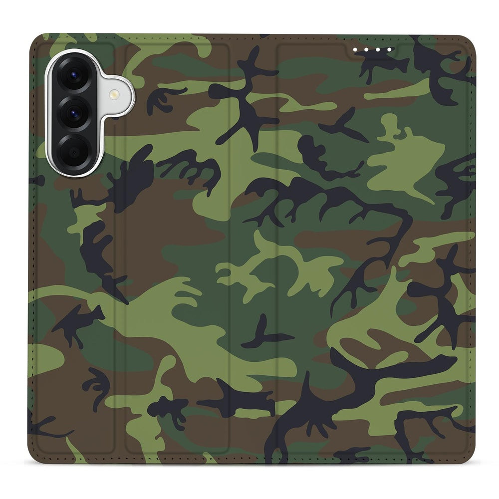 Samsung Galaxy A37 Telefoonhoesje Army Dark camouflage design achterkant.