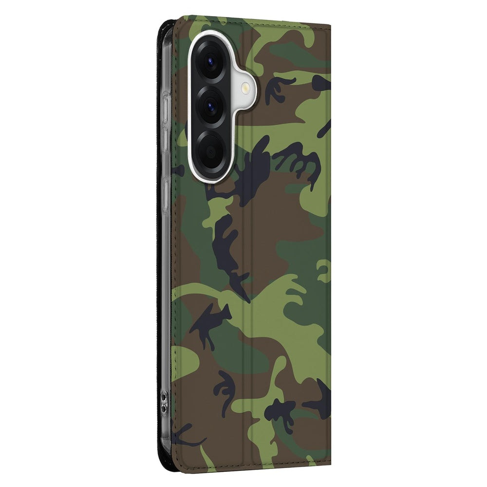 Samsung Galaxy A37 Telefoonhoesje Army Dark camouflage design zijaanzicht.