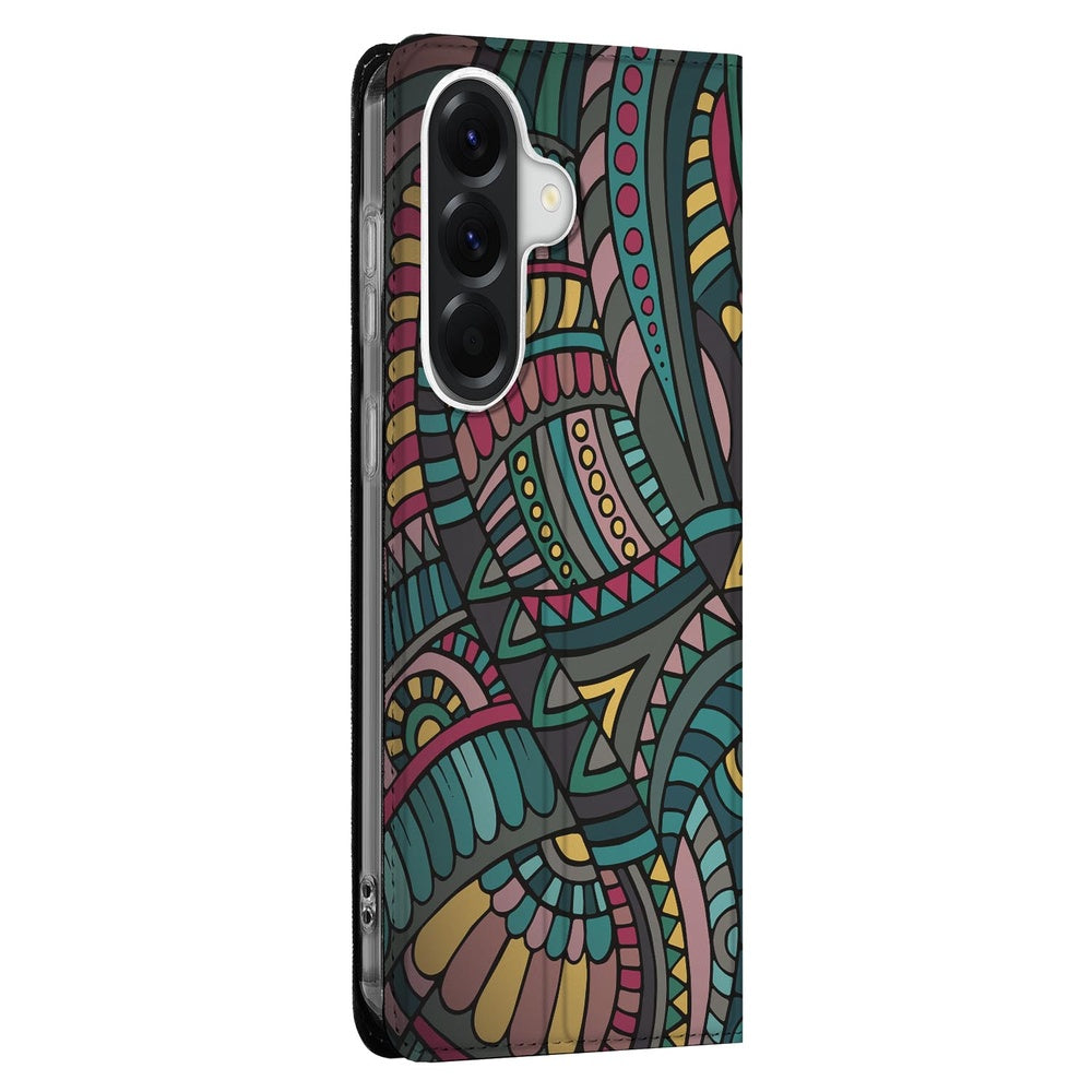 Samsung Galaxy A37 Standcase Hoesje Aztec Aztec-print zijaanzicht.