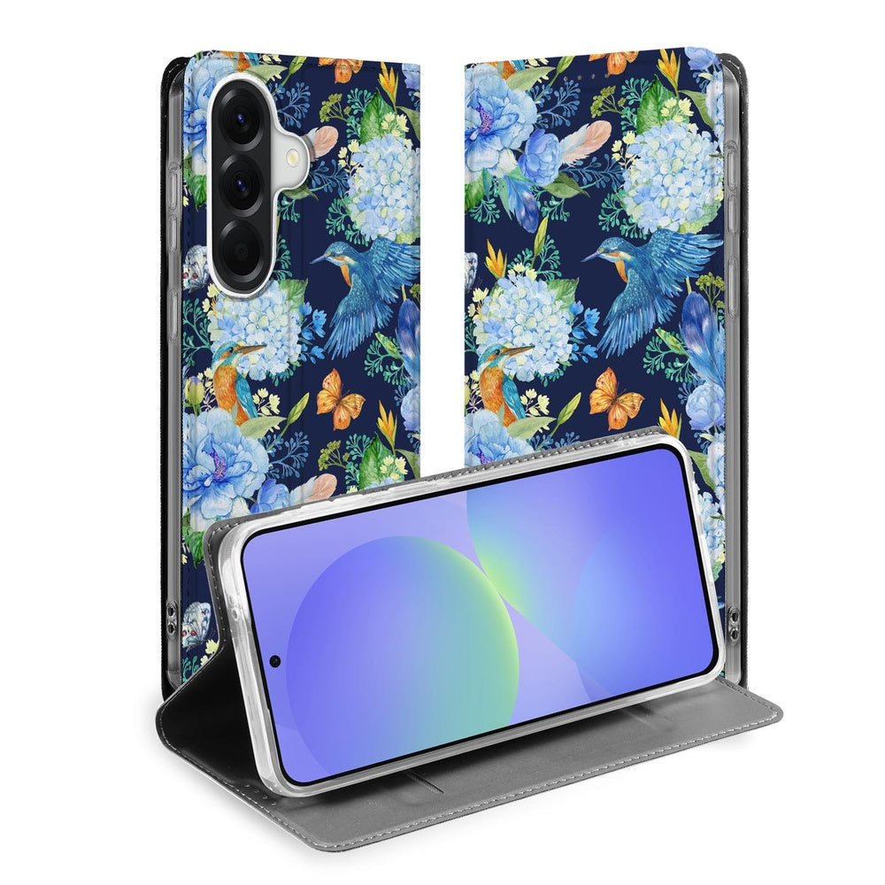 Bookcase Hoesje Samsung Galaxy A37 IJsvogel Design IJsvogel Aanzicht geopend.