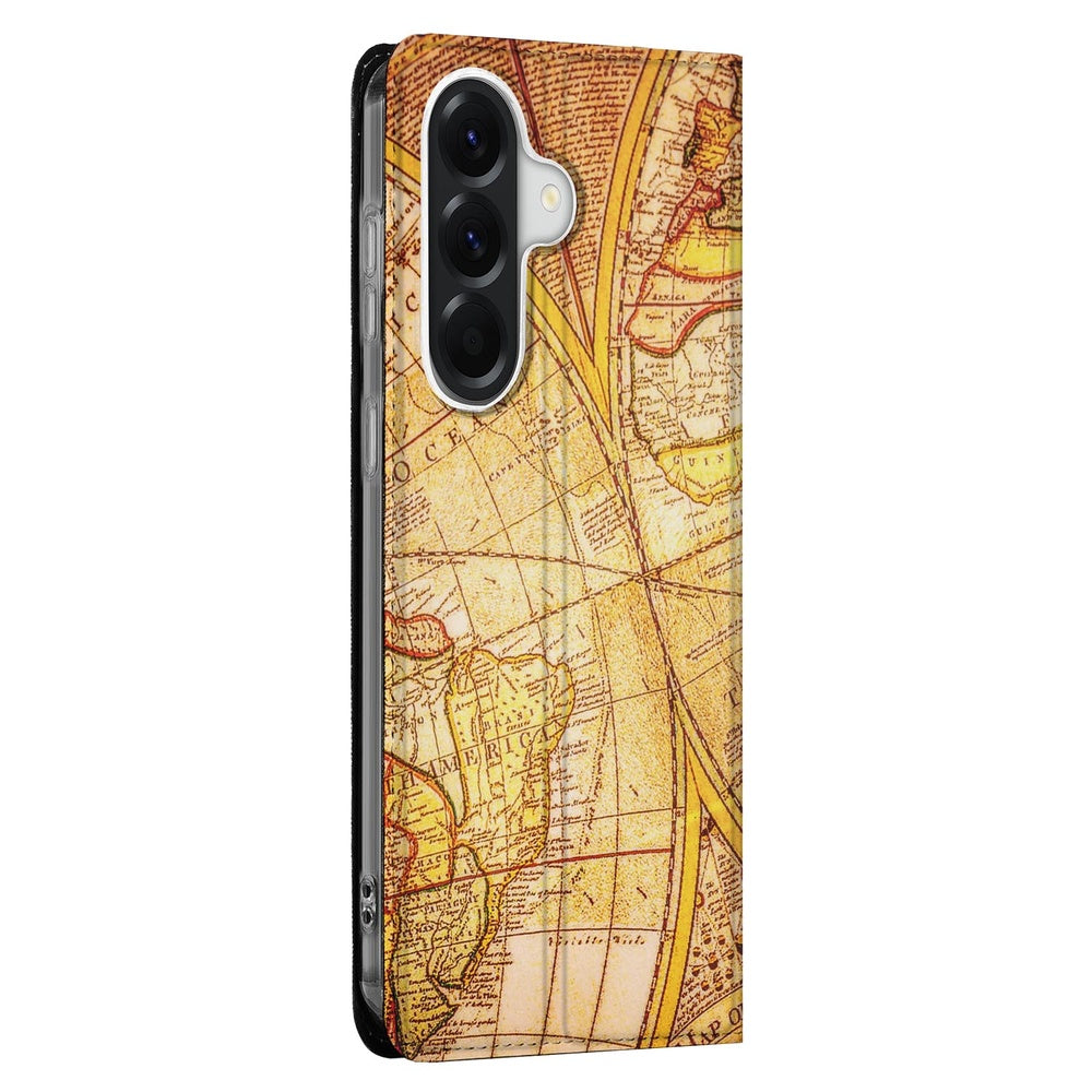 Samsung Galaxy A37 Bookcase Kompas-print zijkant.