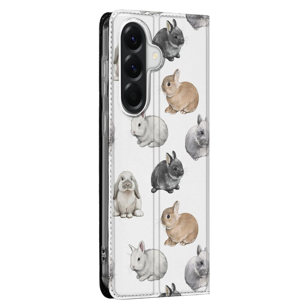 Samsung Galaxy A37 Hoesje Konijntjes Design Vooraanzicht.