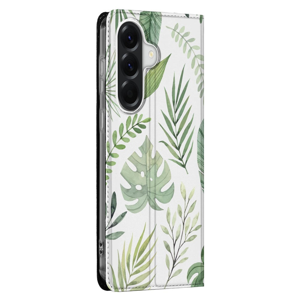 Samsung Galaxy A37 Bookcase Leaves vooraanzicht.