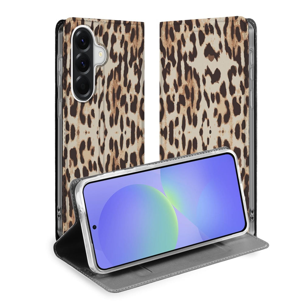 Samsung Galaxy A37 Bookcase Hoesje Leopard Vooraanzicht.