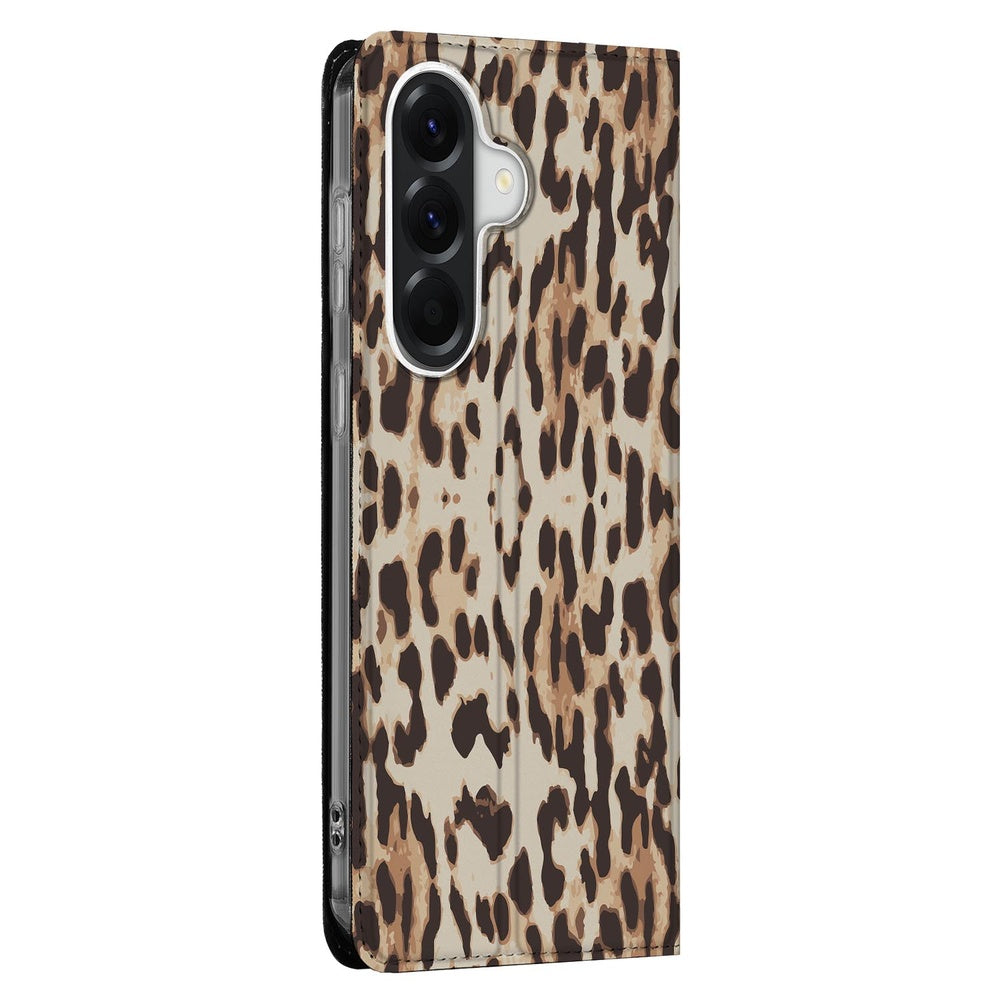 Samsung Galaxy A37 Bookcase Hoesje Leopard vooraanzicht.