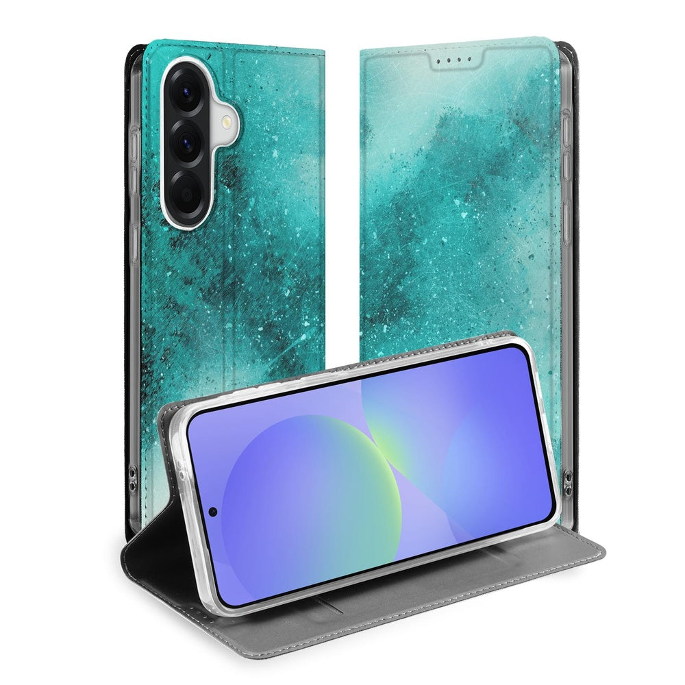 Samsung Galaxy A37 Book Case Painting Blue Vooraanzicht.