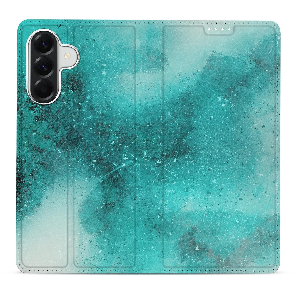 Samsung Galaxy A37 Book Case Painting Blue Vooraanzicht.