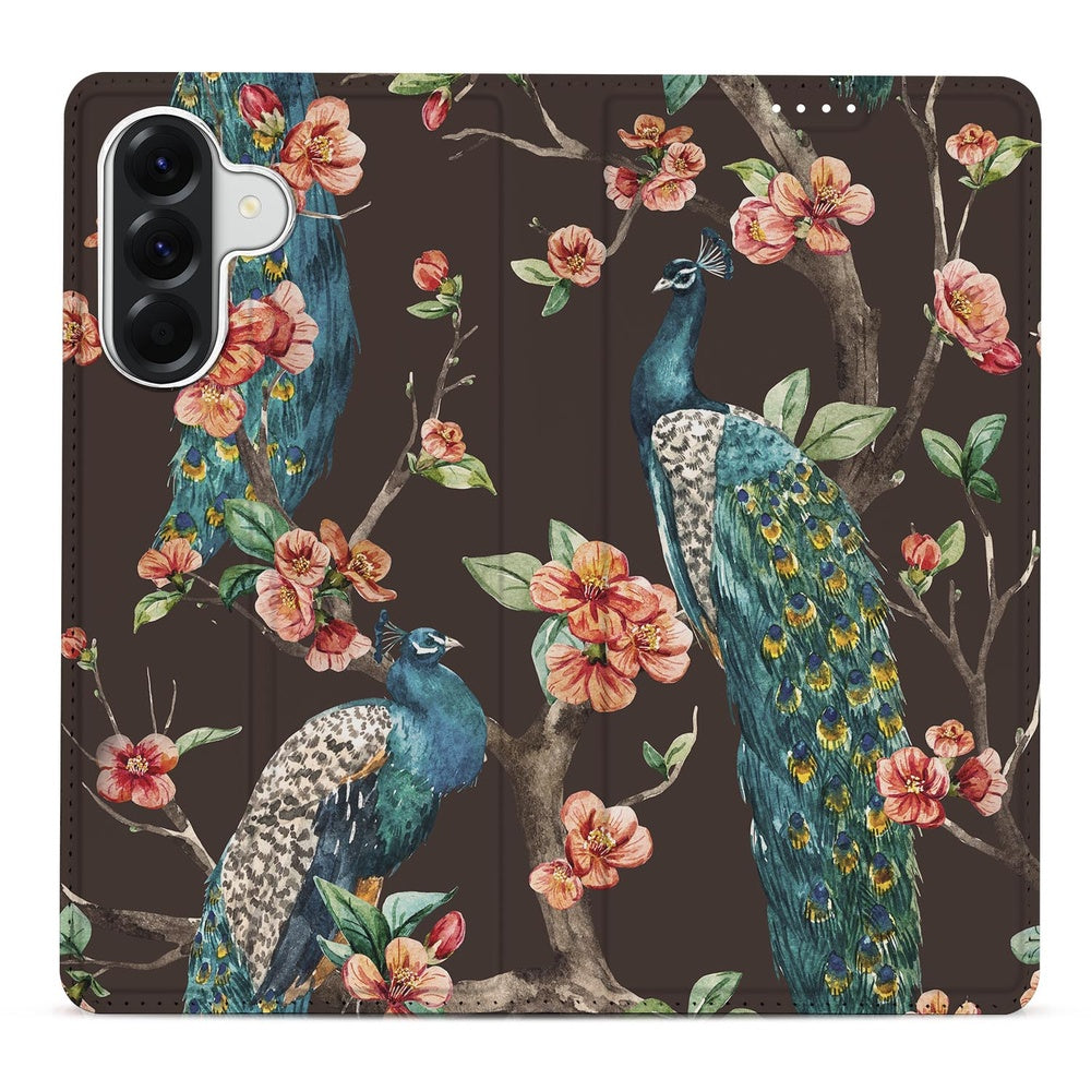 Samsung Galaxy A37 Bookcase Pauw met Bloemen Detail.