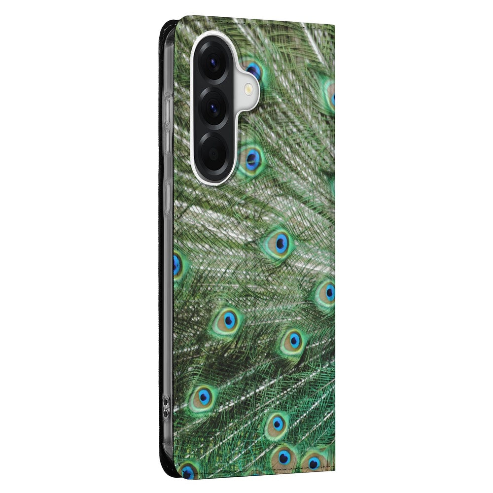 Samsung Galaxy A37 Book Cover Pauw pauwen-print zijaanzicht.