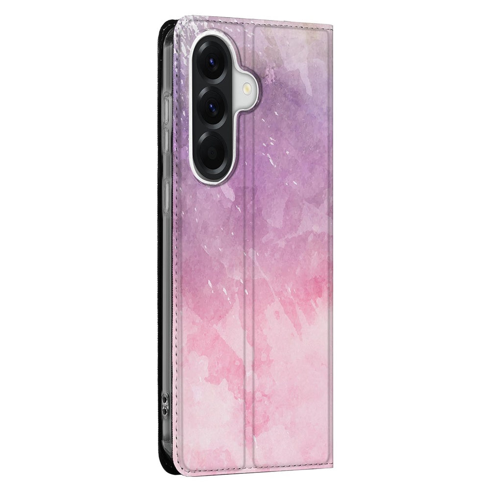 Samsung Galaxy A37 Bookcase Hoesje Pink Purple Paint Vooraanzicht.