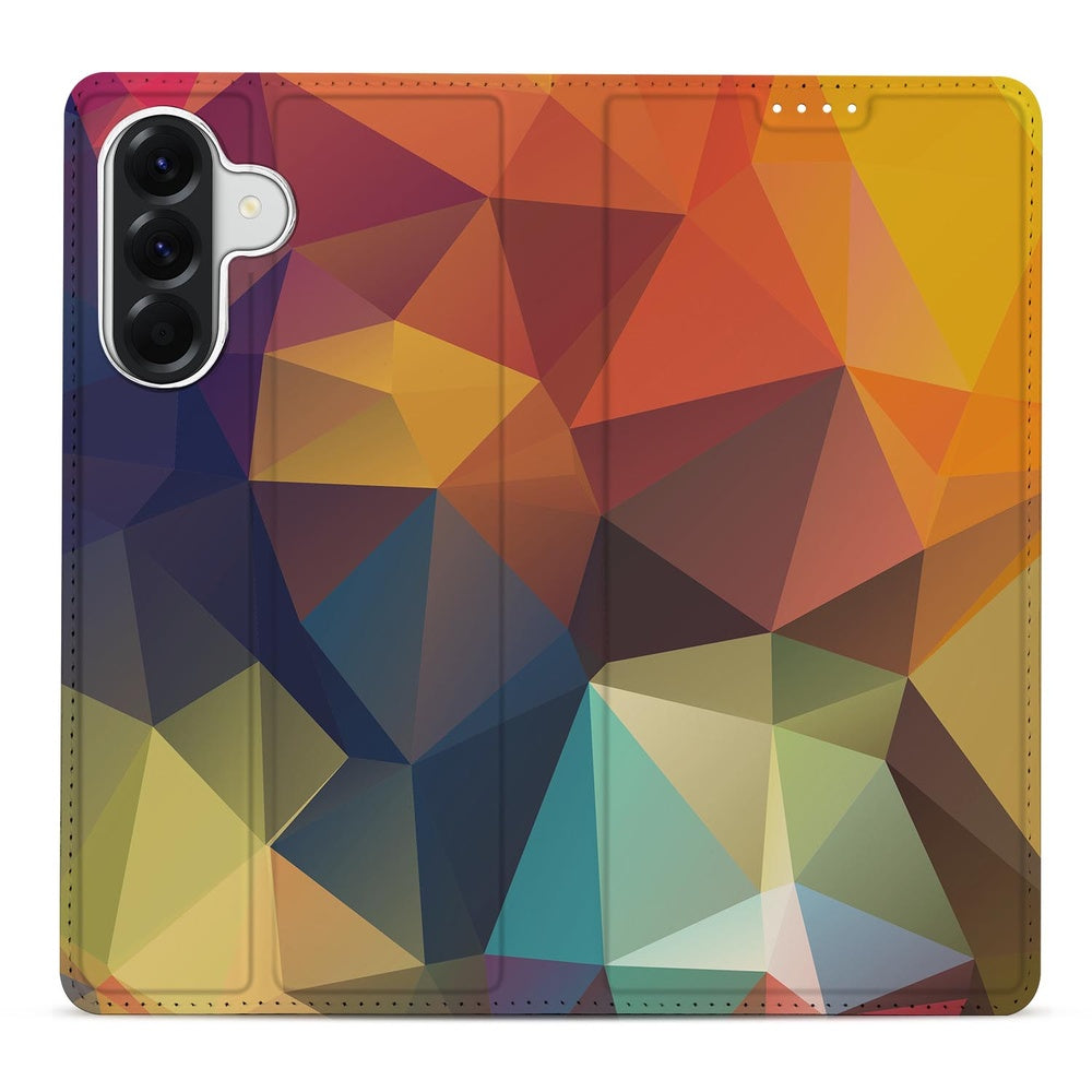 Samsung Galaxy A37 Bookcase Hoesje Polygon Color vooraanzicht.