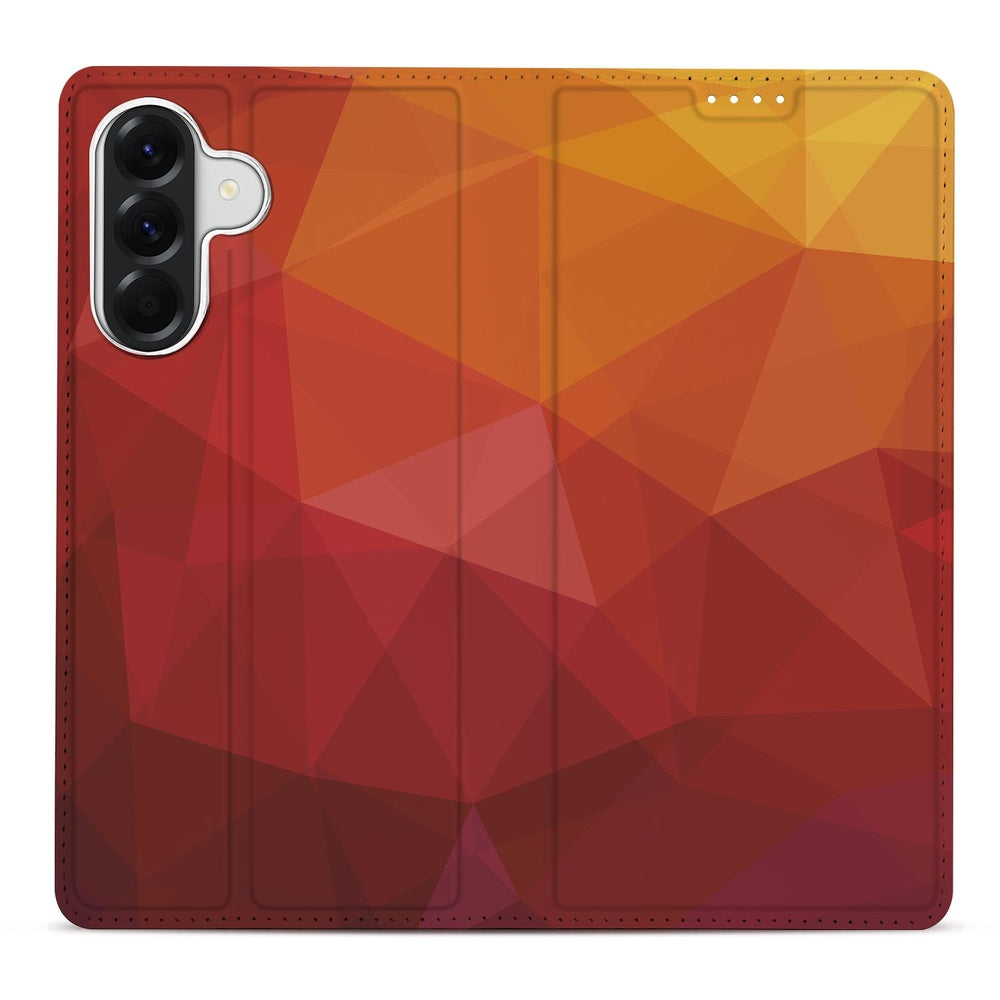 Samsung Galaxy A37 Book Case Polygon Red Voorzijden.
