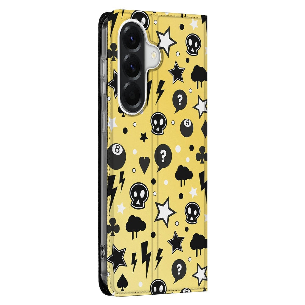 Samsung Galaxy A37 Book Cover Punk Yellow Vooraanzicht.
