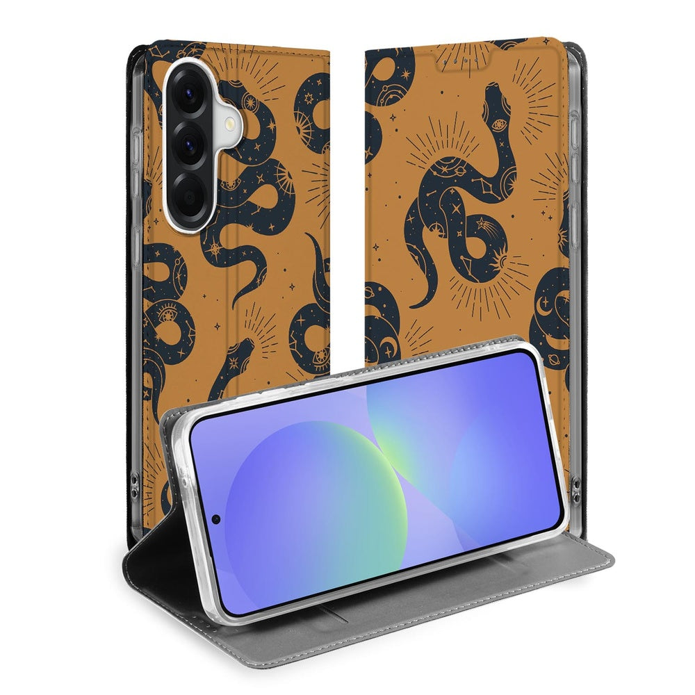 Samsung Galaxy A37 Bookcase Hoesje Snakes patroon detail.  