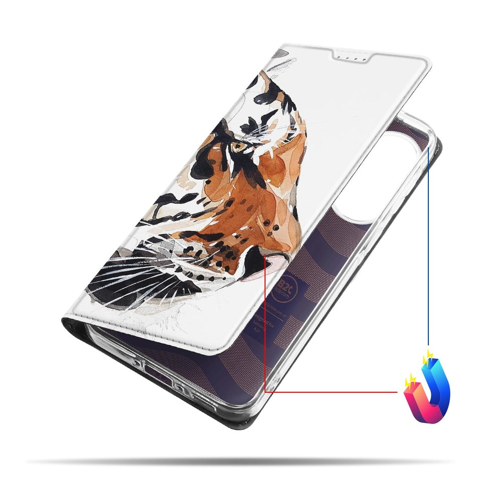 Samsung Galaxy A37 Book Cover Watercolor Tiger Vooraanzicht.