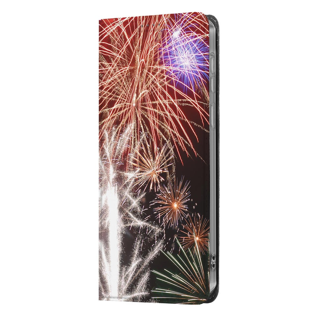 Samsung Galaxy A37 Standcase Hoesje Vuurwerk Vuurwerkprint Vooraanzicht.