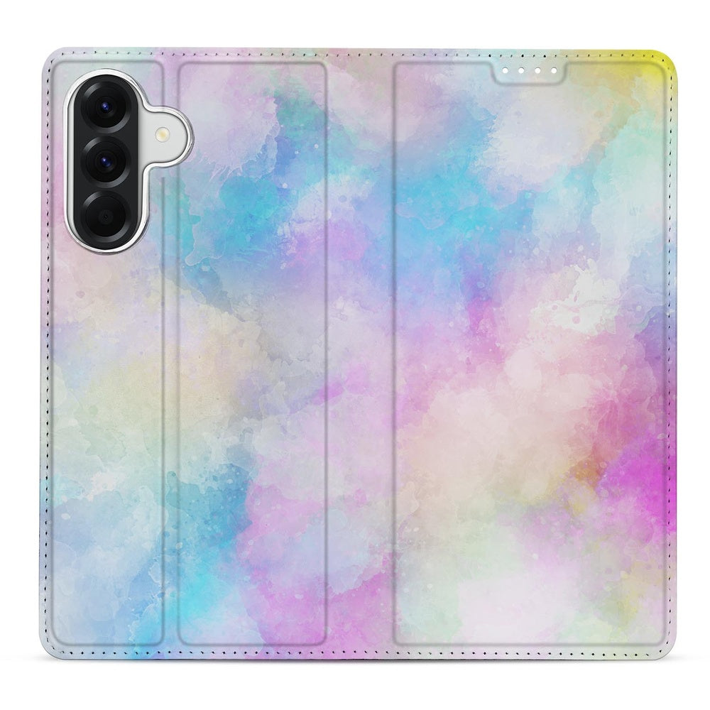 Samsung Galaxy A37 Book Case Watercolor Light Design Watercolor Aanzicht.