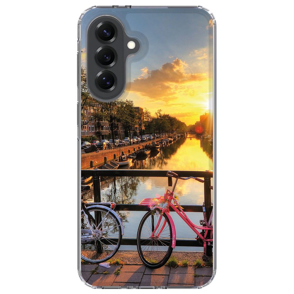 Amsterdamse Grachten design op de achterkant van een Samsung Galaxy A37 hoesje