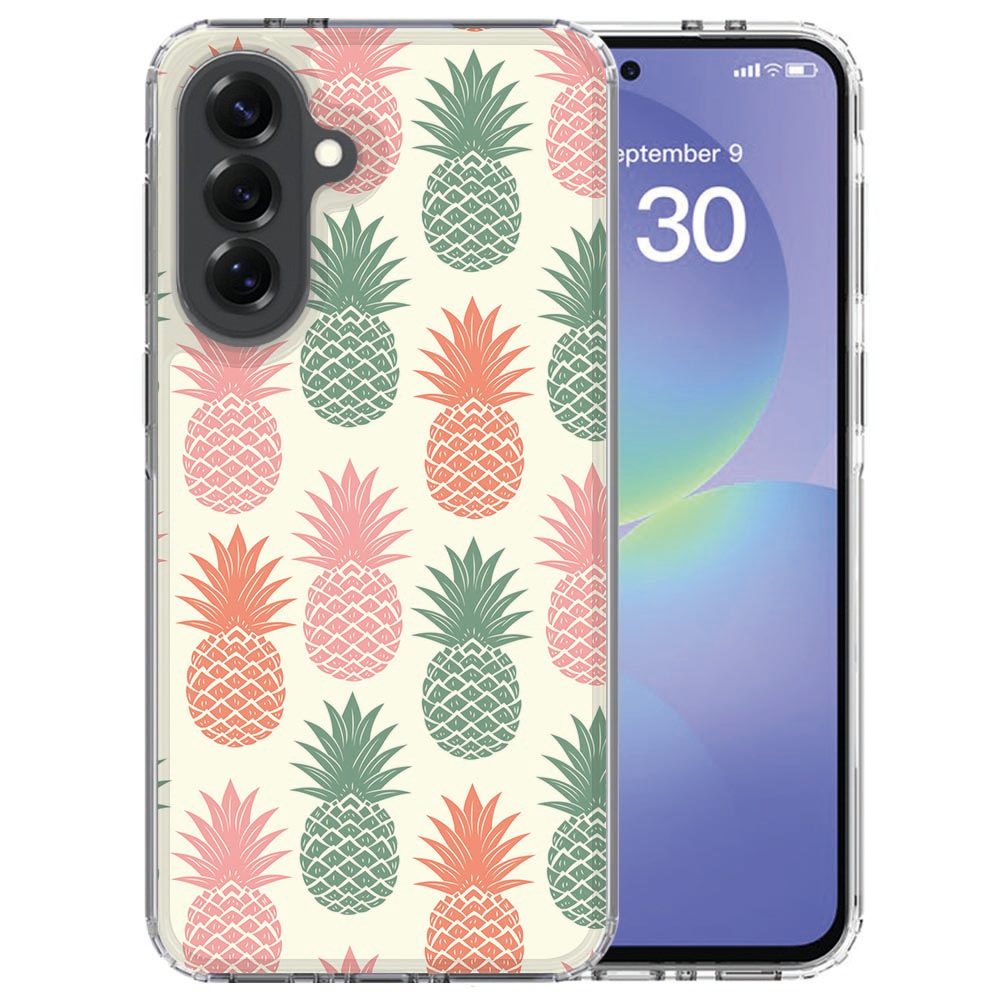 Ananas design in rose, groen en beige op een Samsung Galaxy A37 back cover hoesje