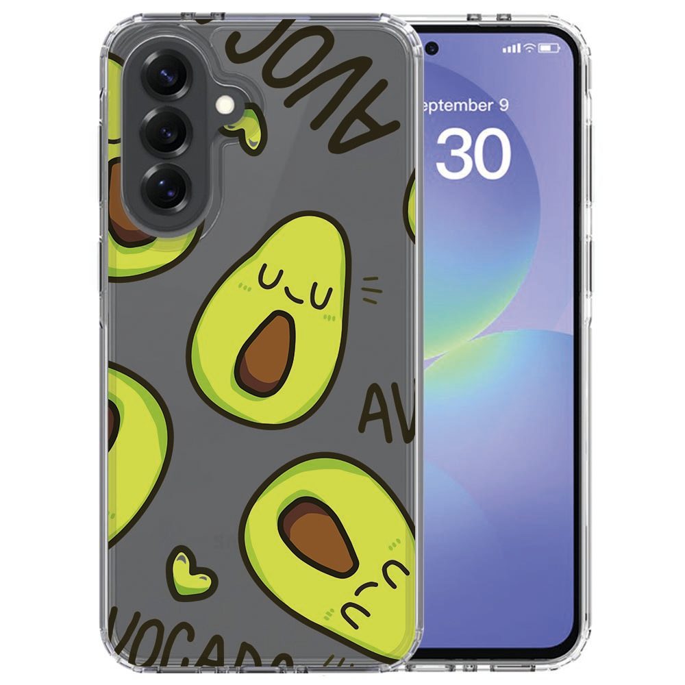 Zingende avocado illustratie op het Samsung Galaxy A37 siliconen hoesje Avocado Singing