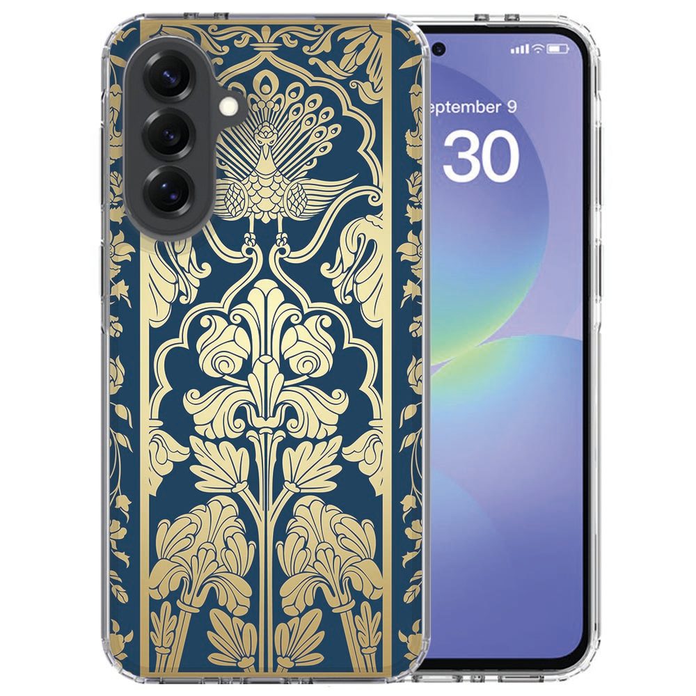 Softcase hoesje Beige Flowers voor Samsung Galaxy A37 met bloemen in beige en groen