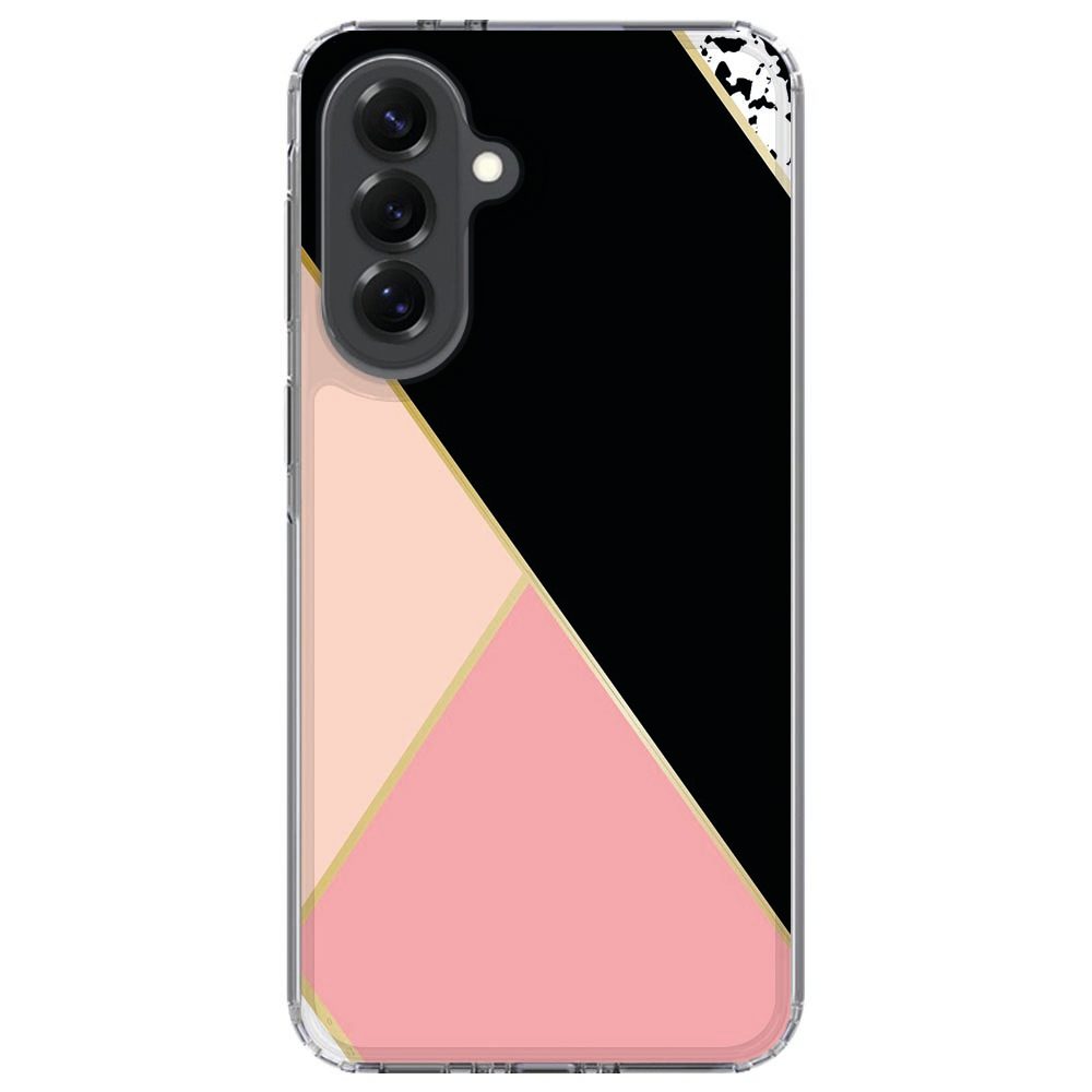 Detail van het Black Pink Shapes design op het Samsung Galaxy A37 hoesje