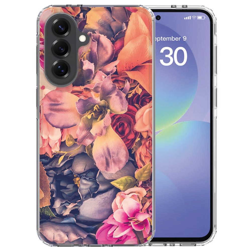 Achterkant Samsung Galaxy A37 telefoonhoesje met Bosje Bloemen design in roze tinten