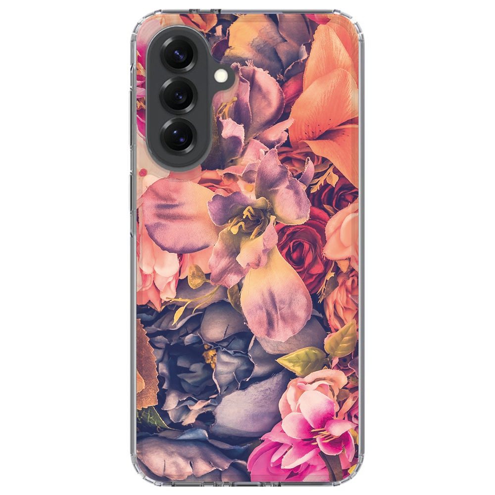 Samsung Galaxy A37 met Bosje Bloemen hoesje schuin van opzij met zichtbare knoppen