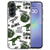Achterkant van Samsung Galaxy A37 back cover hoesje met groen-witte Dinosaurus print