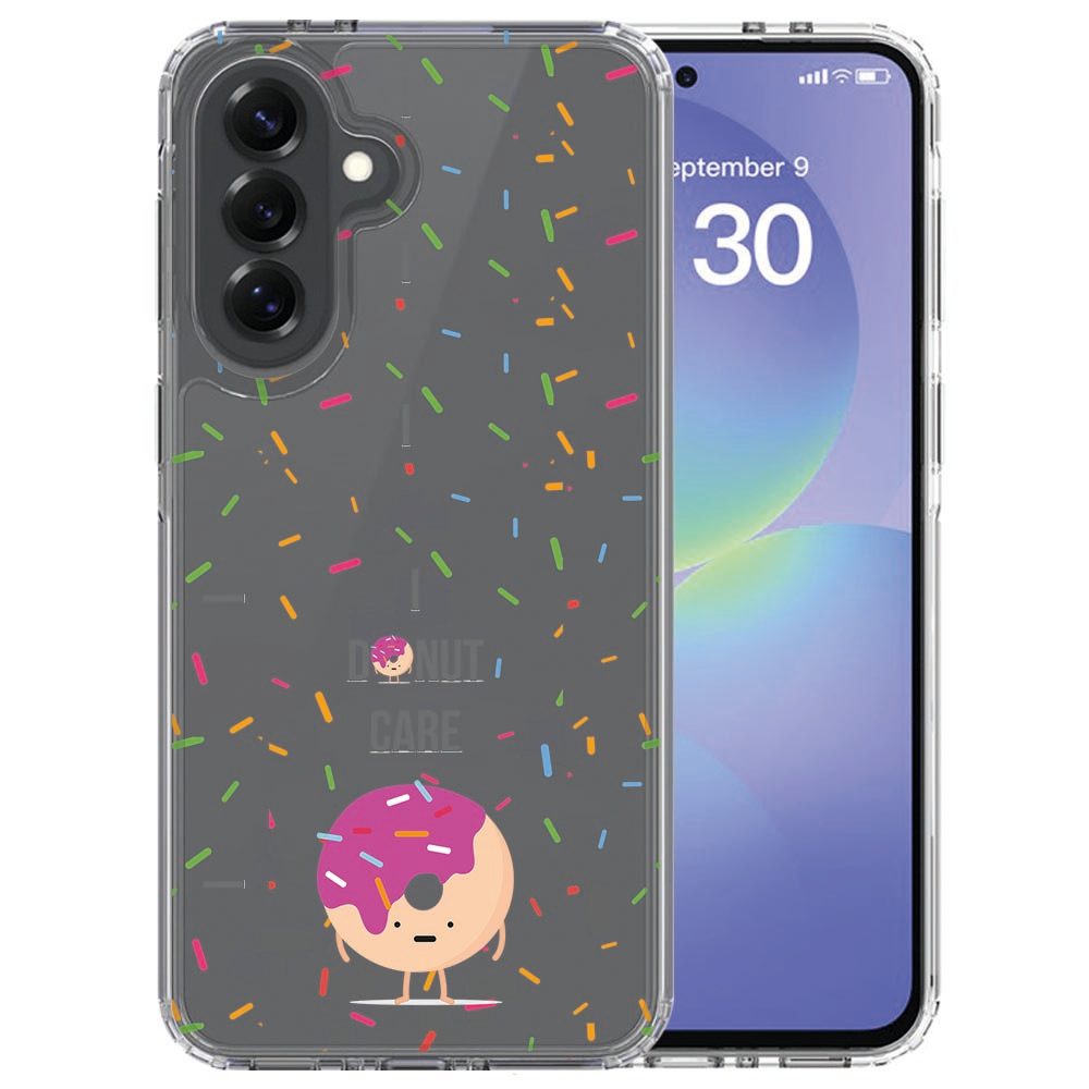 Samsung Galaxy A37 telefoonhoesje Donut met roze geglazuurde donut op witte achtergrond
