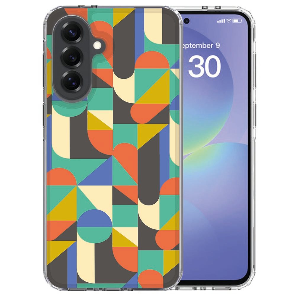 Funky Retro patroon in felle kleuren op het Samsung Galaxy A37 siliconen hoesje