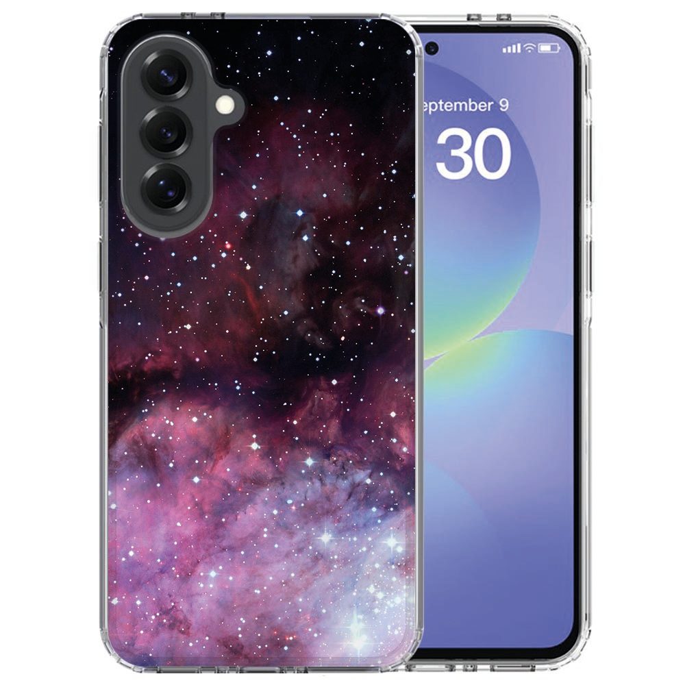 Samsung Galaxy A37 TPU hoesje Galaxy met paarse sterrenhemelprint