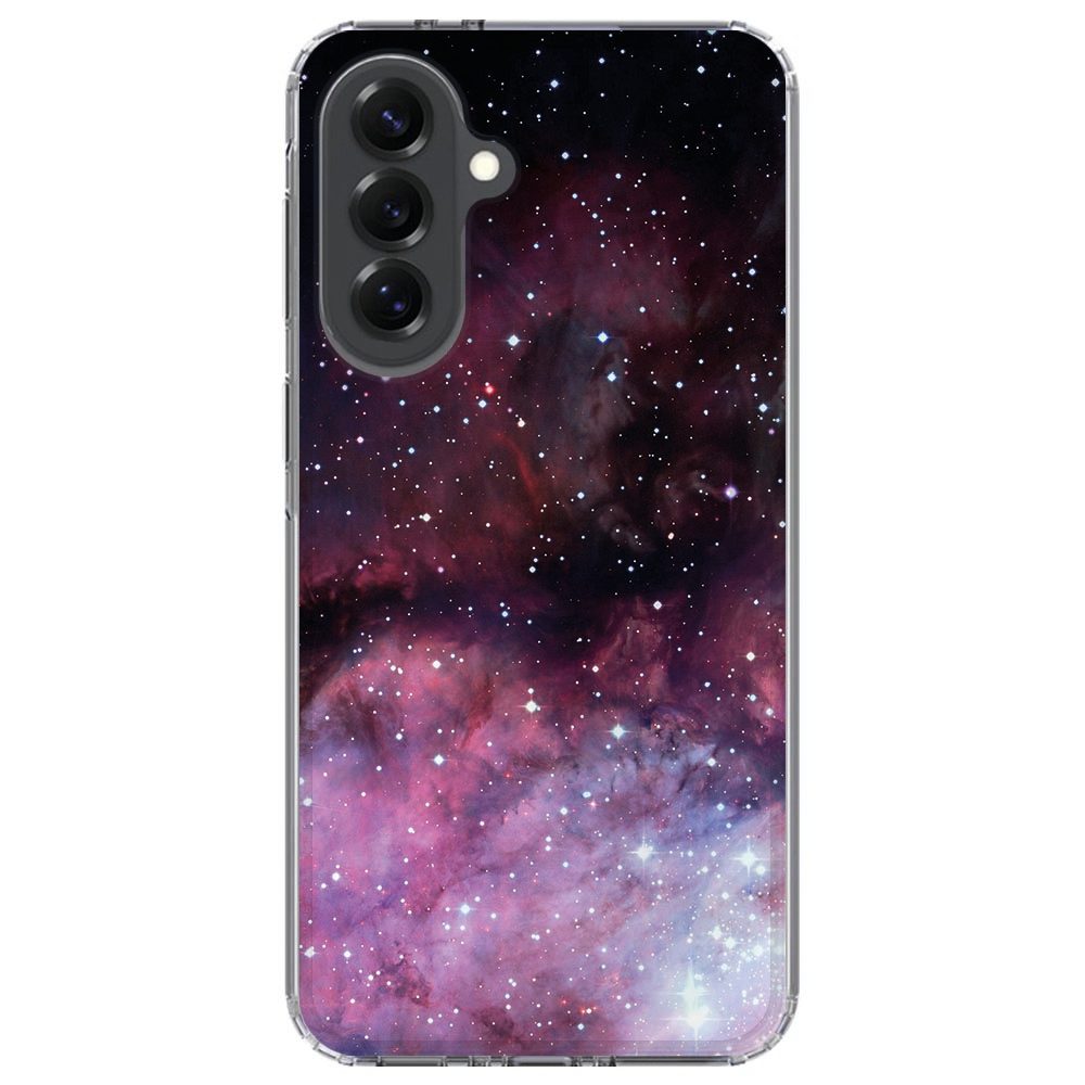 Paars Galaxy design op de achterkant van een Samsung Galaxy A37 hoesje