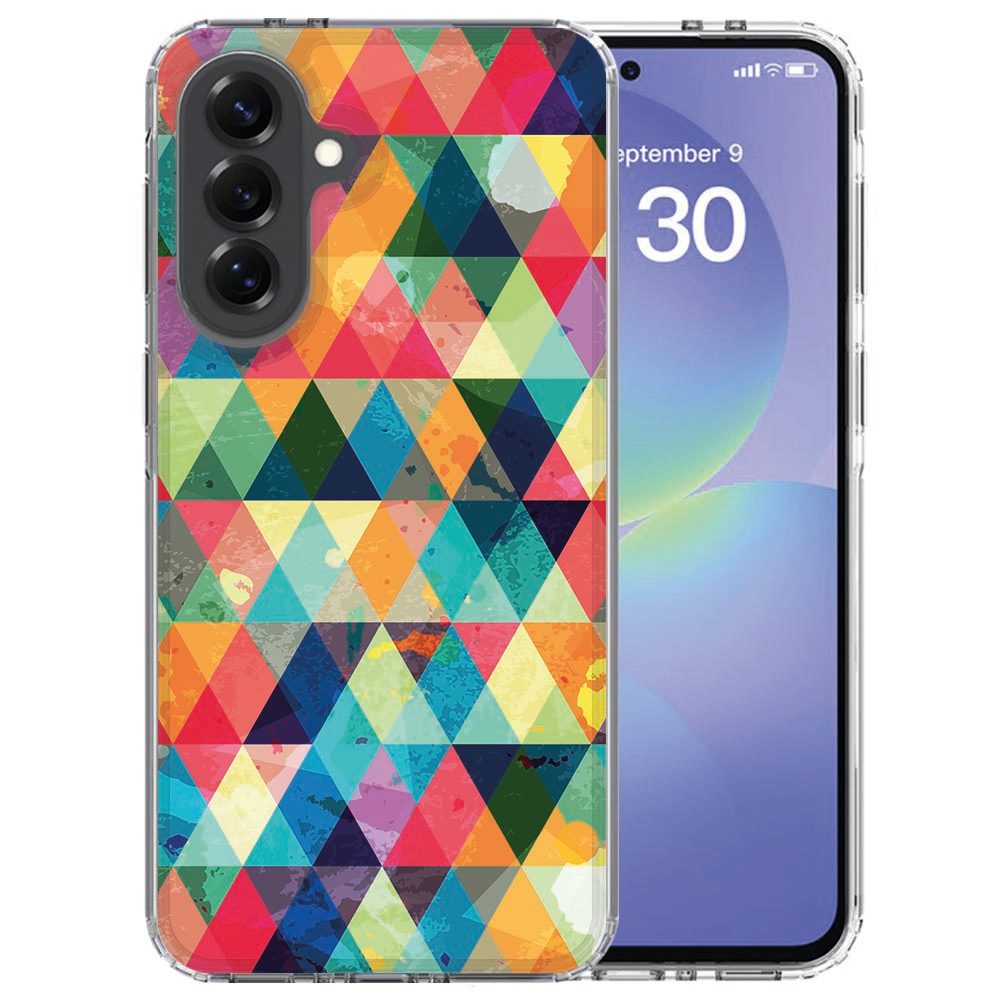 Geruit patroon in warme kleuren op de achterkant van een Samsung Galaxy A37 hoesje