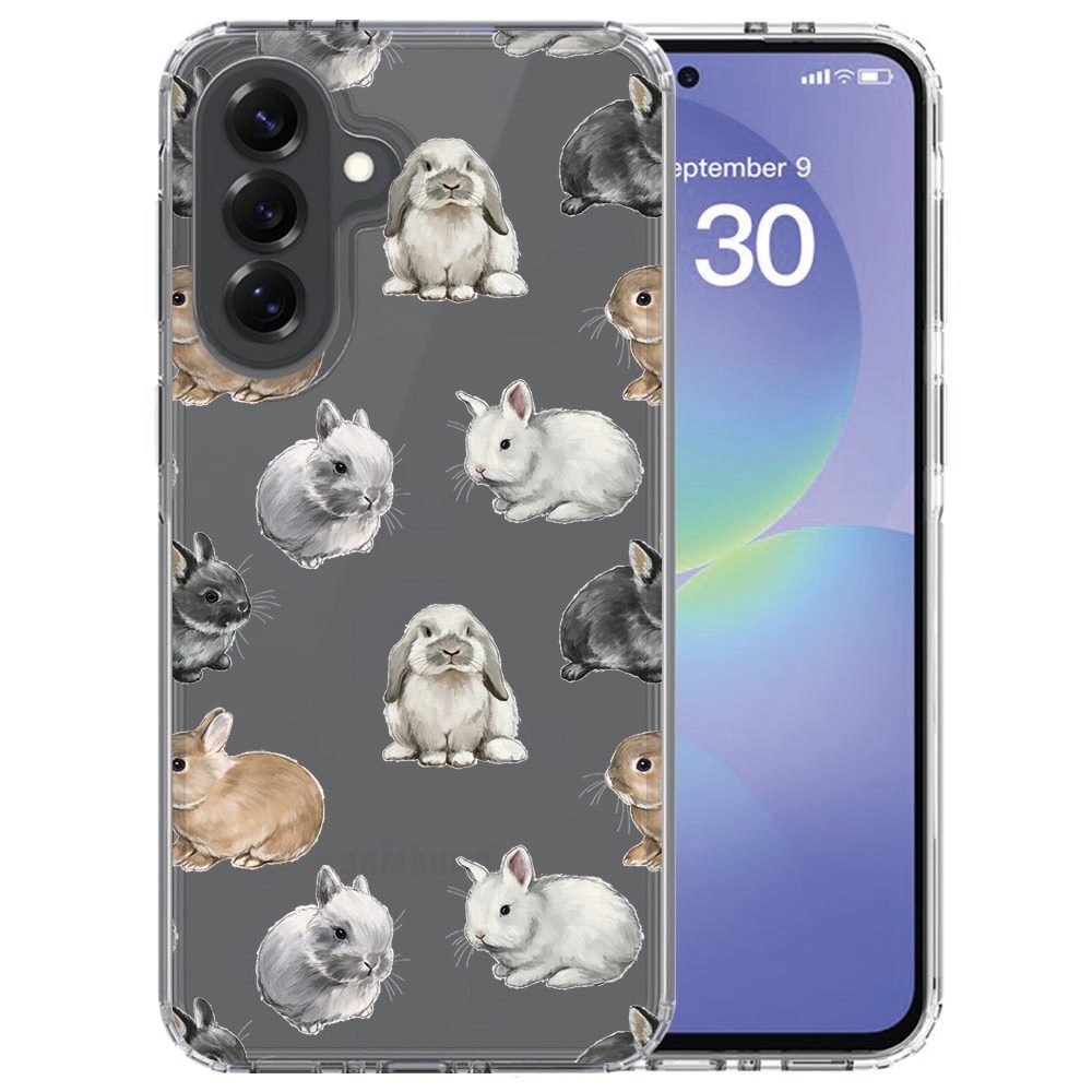 Samsung Galaxy A37 softcase hoesje Konijntjes met wit-bruine konijnen
