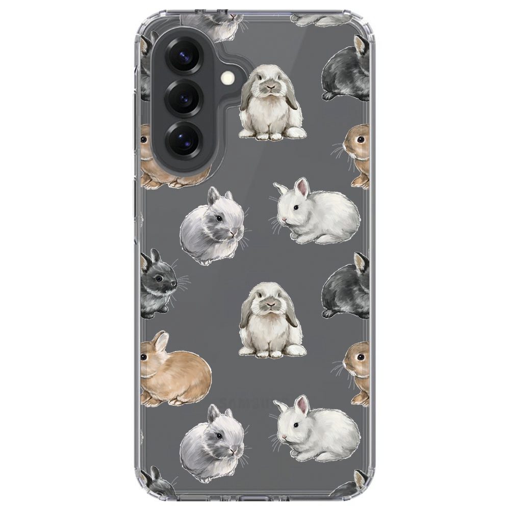 Konijntjes hoesje op de Samsung Galaxy A37, liggend met design naar boven