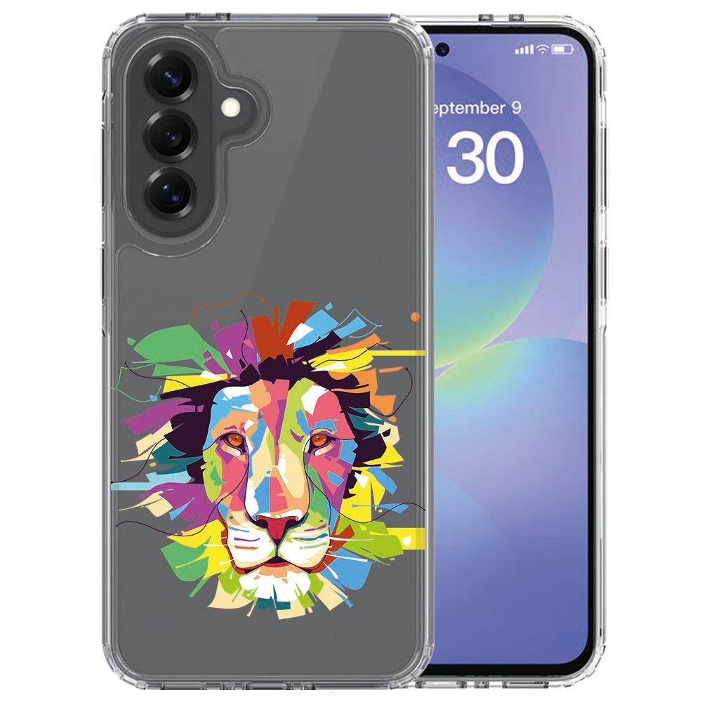 Samsung Galaxy A37 softcase Lion Color met kleurrijke leeuwenkop op de achterzijde