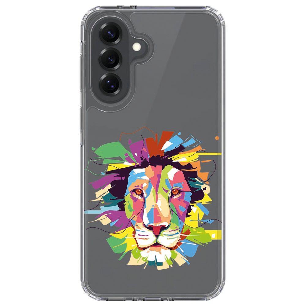 Lion Color hoesje om een Samsung Galaxy A37, vooraanzicht met verhoogde schermrand