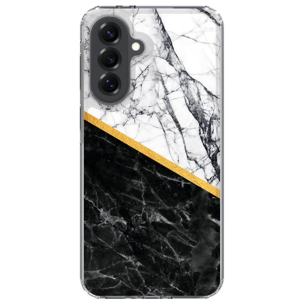 Marble White Black marmerdesign op het Samsung Galaxy A37 telefoonhoesje