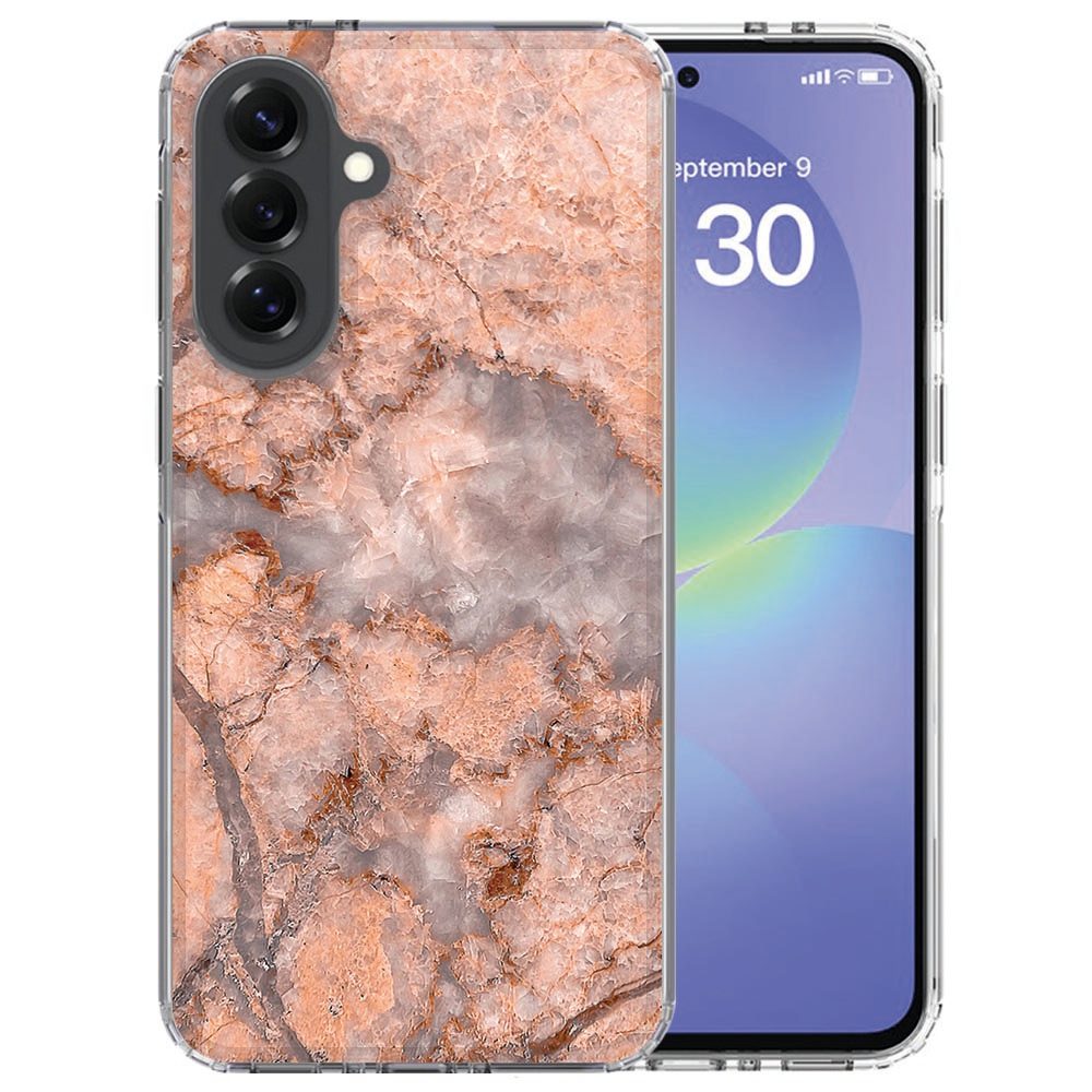 Back cover hoesje Marmer Oranje voor Samsung Galaxy A37 met oranje marmeraders