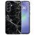 Samsung Galaxy A37 TPU hoesje Marmer Zwart, achteraanzicht met donkere marmerprint
