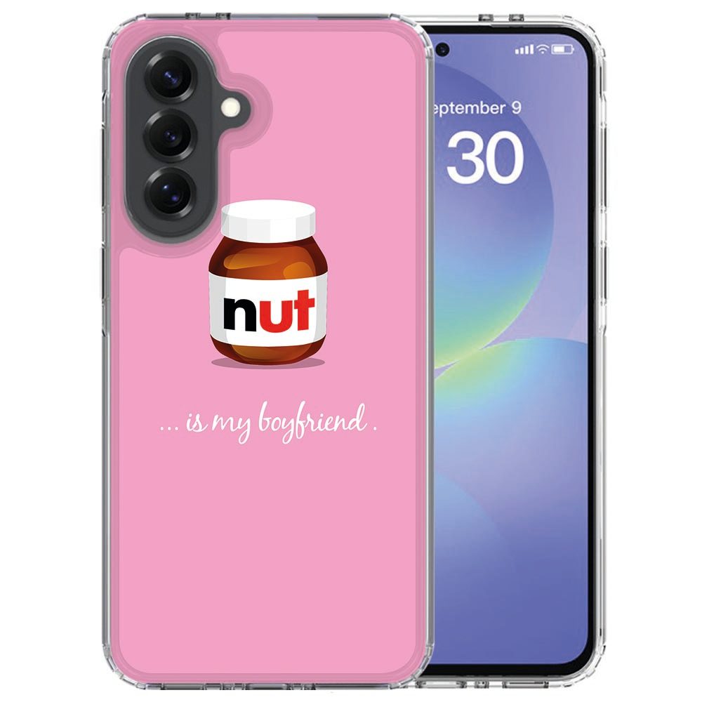 Roze Nut Boyfriend TPU hoesje voor de Samsung Galaxy A37, gezien vanaf de achterkant