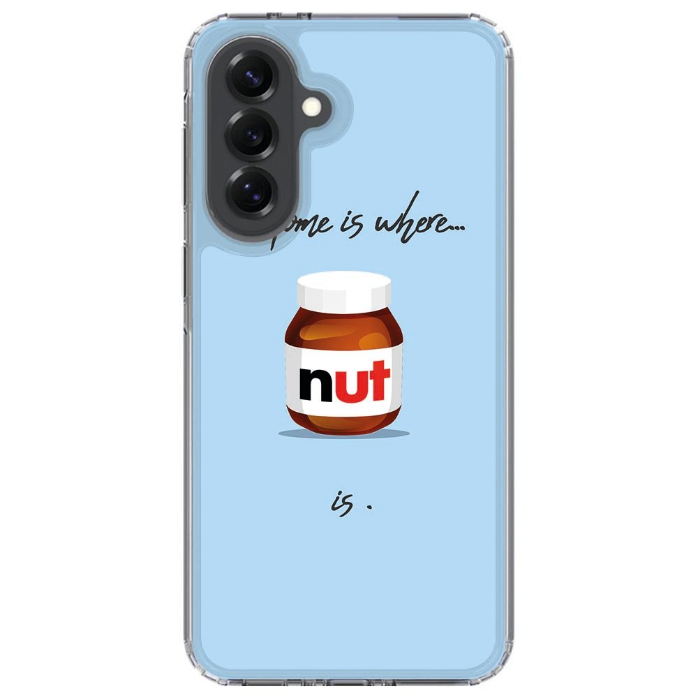 Samsung Galaxy A37 Nut Home hoesje, zijaanzicht met transparante randen