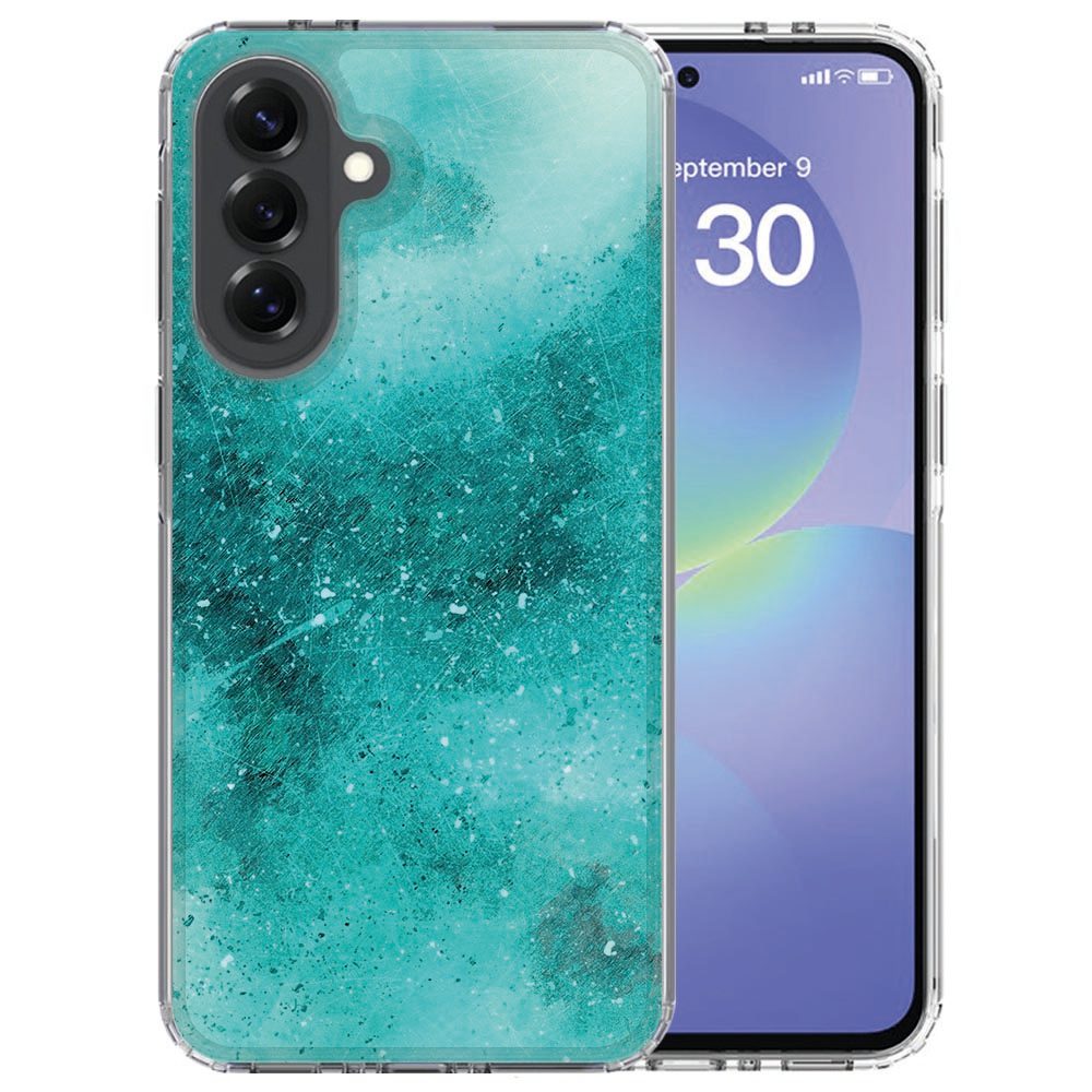 Samsung Galaxy A37 siliconen hoesje Painting Blue met blauwe waterverfprint