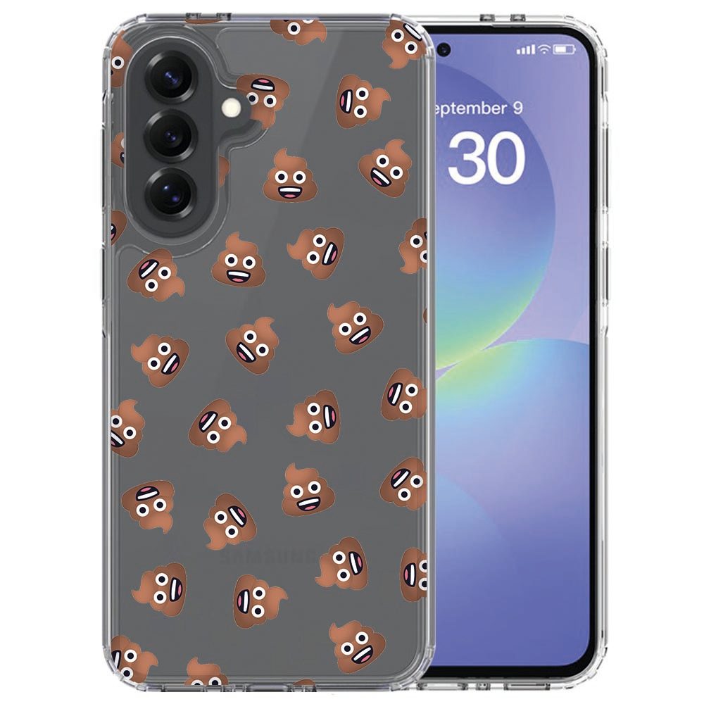 Samsung Galaxy A37 back cover hoesje Poep Emojis met patroon van lachende drolletjes