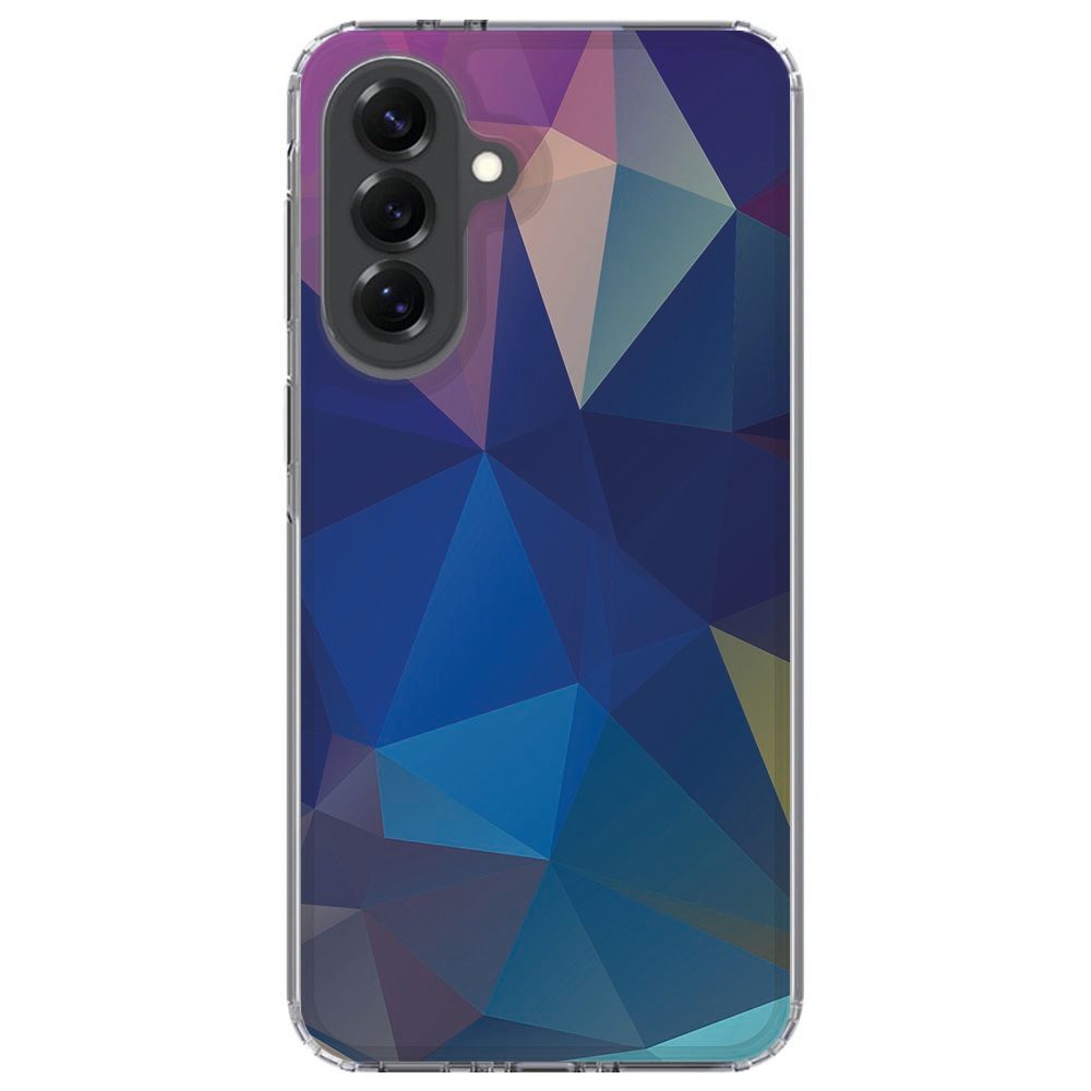 Samsung Galaxy A37 hoesje Polygon Dark schuin gefotografeerd, zijkant zichtbaar