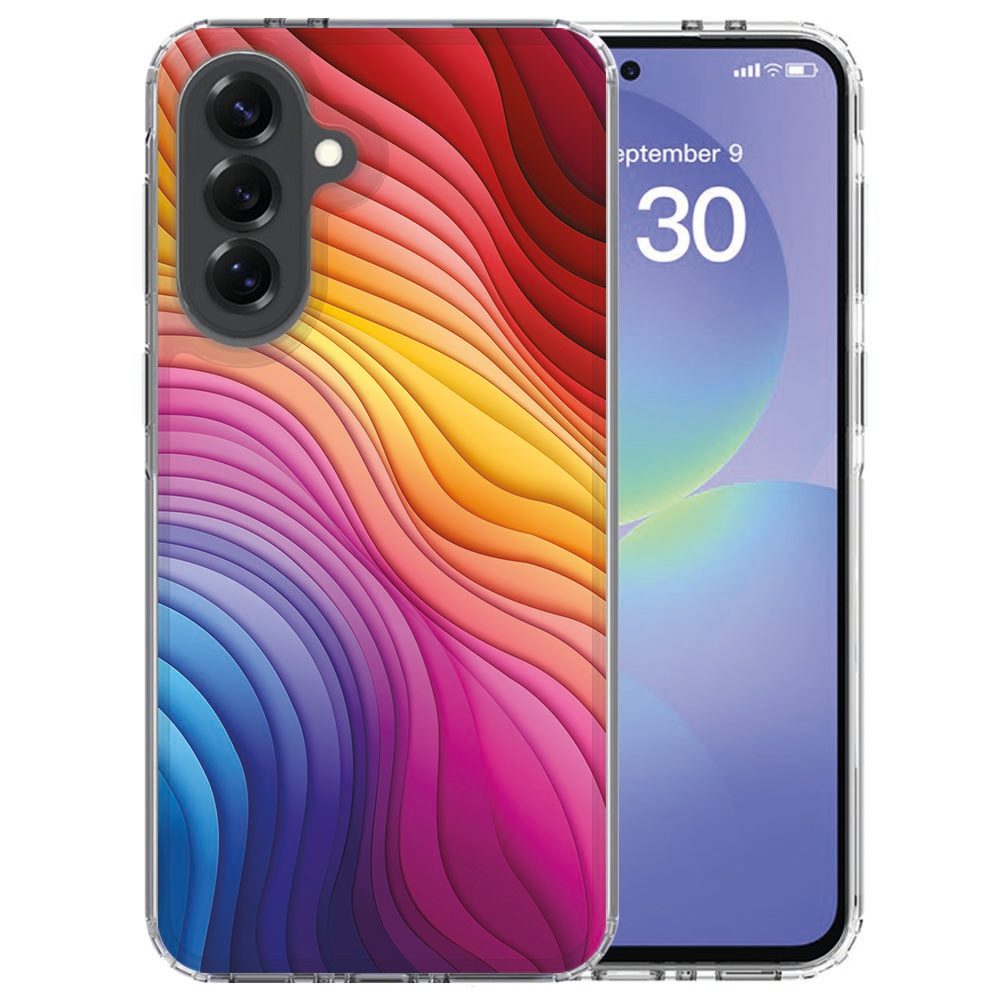 Samsung Galaxy A37 siliconen hoesje Regenboog met kleurige boog op de achterkant