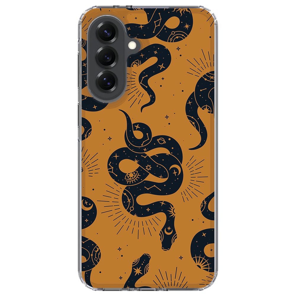 Samsung Galaxy A37 softcase Snakes, detail van slangenprint bij de camera
