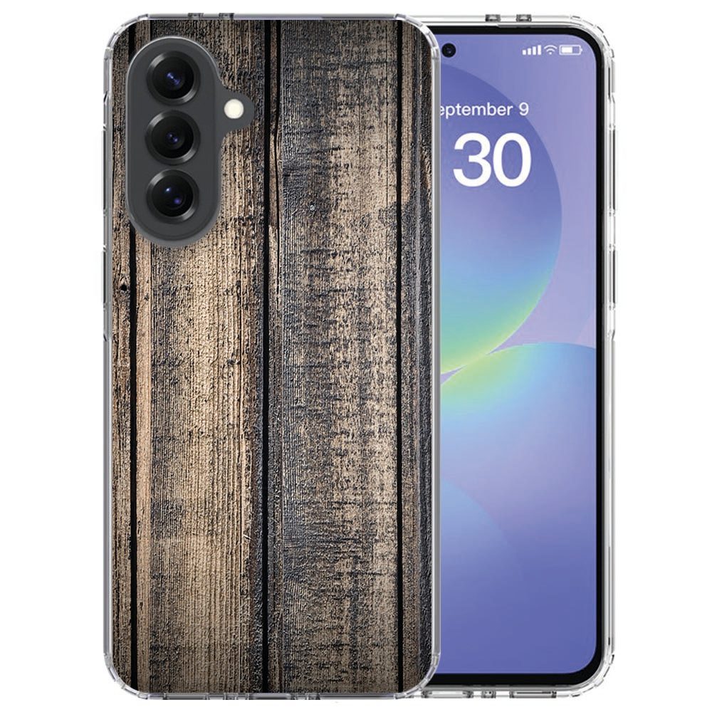 Samsung Galaxy A37 softcase hoesje Steigerhout met gele en bruine houtnerven